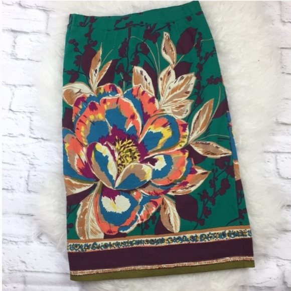 Maeve Dresses & Skirts - Anthropologie Maeve Floral Green Skirt Size S